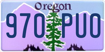 OR license plate 970PUO