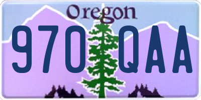 OR license plate 970QAA