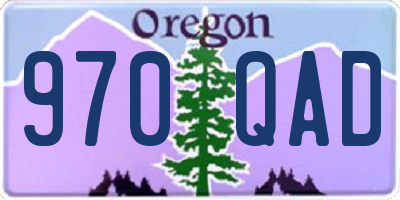 OR license plate 970QAD