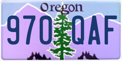 OR license plate 970QAF