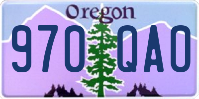 OR license plate 970QAO