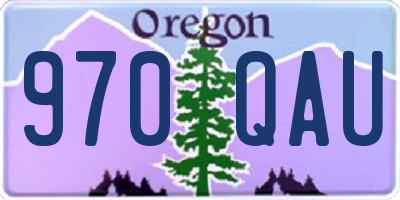 OR license plate 970QAU