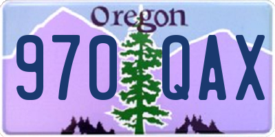 OR license plate 970QAX