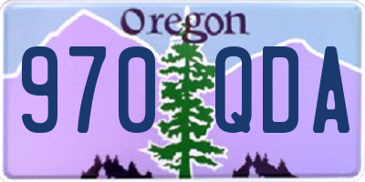 OR license plate 970QDA