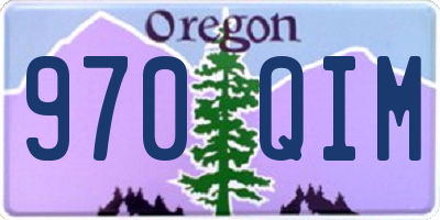 OR license plate 970QIM