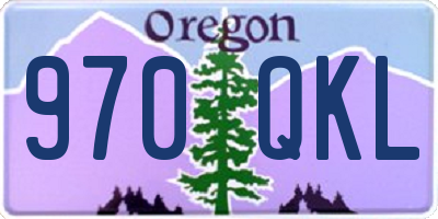 OR license plate 970QKL