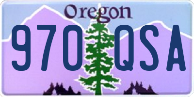 OR license plate 970QSA