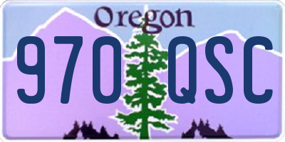 OR license plate 970QSC