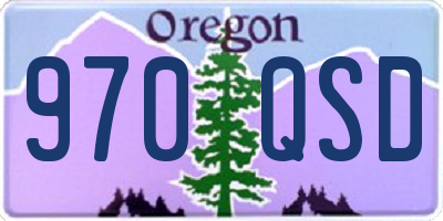 OR license plate 970QSD