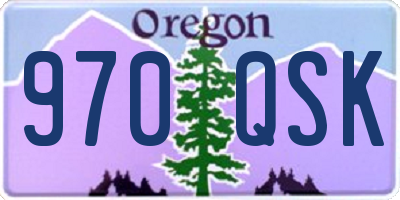 OR license plate 970QSK