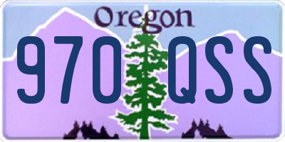 OR license plate 970QSS