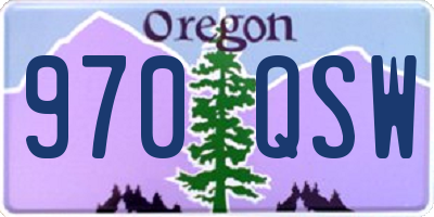 OR license plate 970QSW