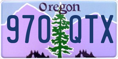 OR license plate 970QTX