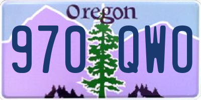 OR license plate 970QWO
