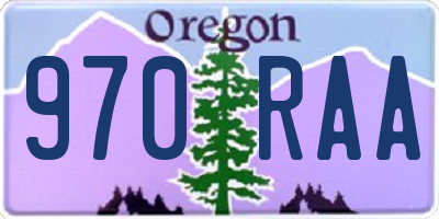 OR license plate 970RAA