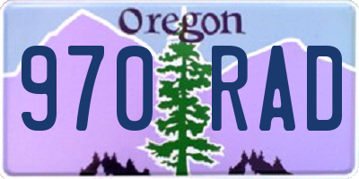 OR license plate 970RAD