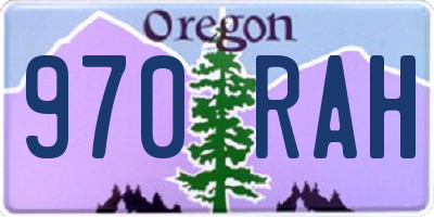 OR license plate 970RAH