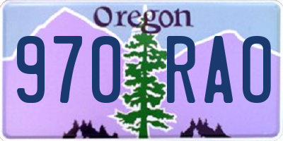 OR license plate 970RAO