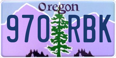 OR license plate 970RBK