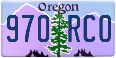 OR license plate 970RCO
