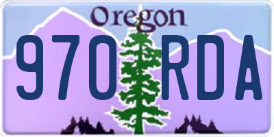 OR license plate 970RDA