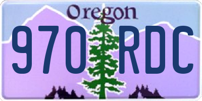 OR license plate 970RDC