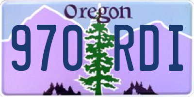 OR license plate 970RDI