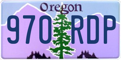 OR license plate 970RDP