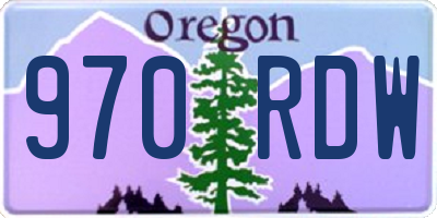 OR license plate 970RDW