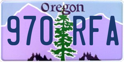 OR license plate 970RFA