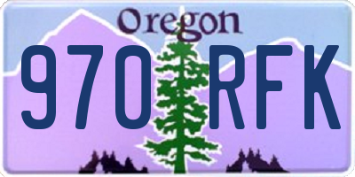 OR license plate 970RFK