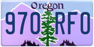 OR license plate 970RFO
