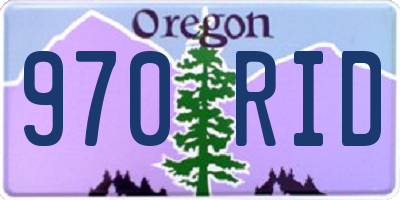 OR license plate 970RID