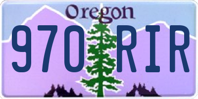 OR license plate 970RIR