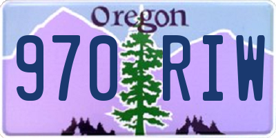 OR license plate 970RIW