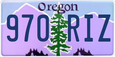 OR license plate 970RIZ
