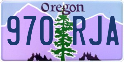 OR license plate 970RJA