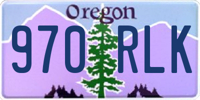 OR license plate 970RLK