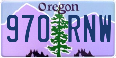 OR license plate 970RNW