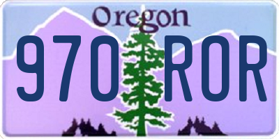 OR license plate 970ROR