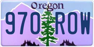 OR license plate 970ROW