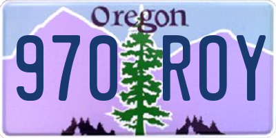 OR license plate 970ROY