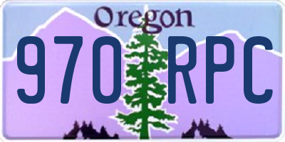 OR license plate 970RPC