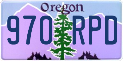 OR license plate 970RPD