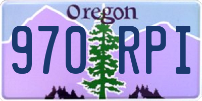 OR license plate 970RPI