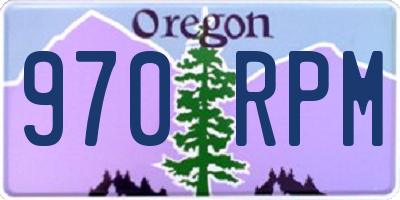 OR license plate 970RPM