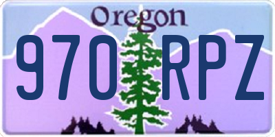 OR license plate 970RPZ