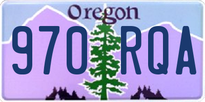 OR license plate 970RQA