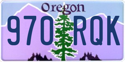 OR license plate 970RQK