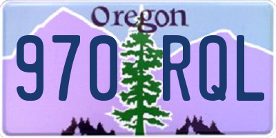 OR license plate 970RQL